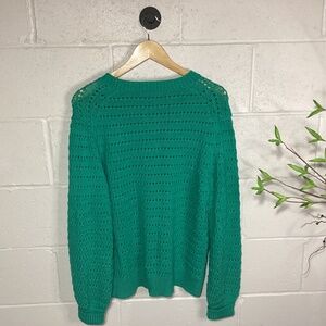 J.Crew Open-Knit Sweater | Teal | Size XL | Like New